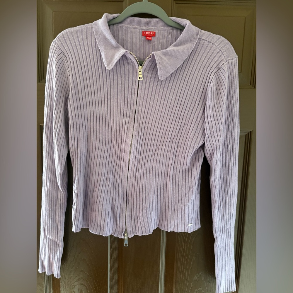 Guess Lavender Ribbed Sweater